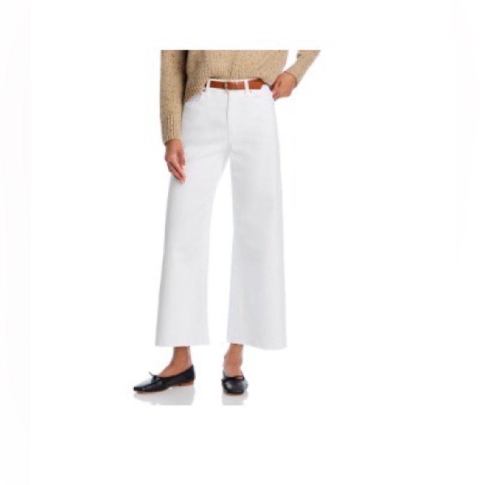 PAIGE Anessa Raw Hem High Rise Wide Leg Ankle Cropped Jeans White NEW
Size: 31
